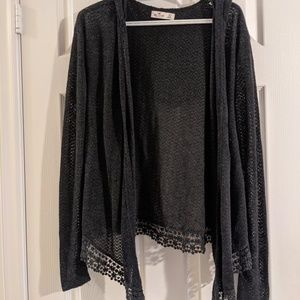 Hollister flow knit cardigan with hood